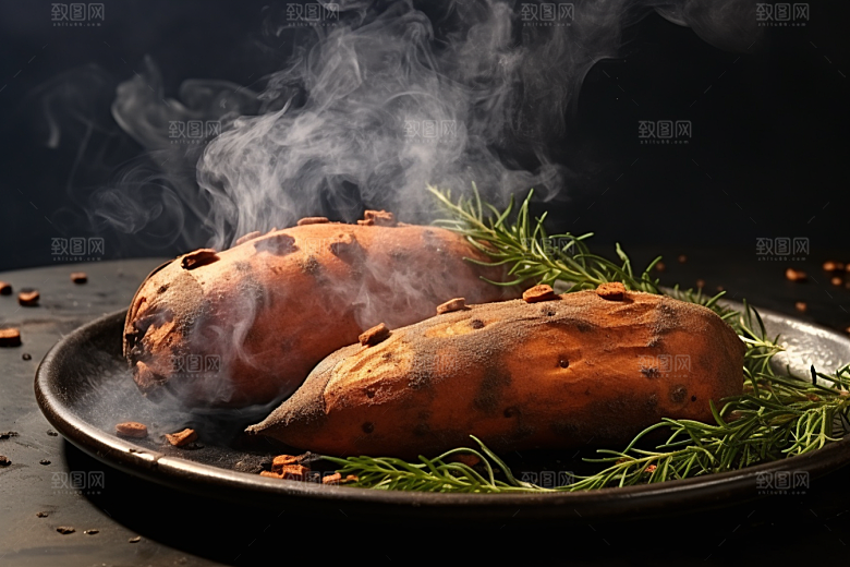 红薯地瓜主食淀粉摄影图