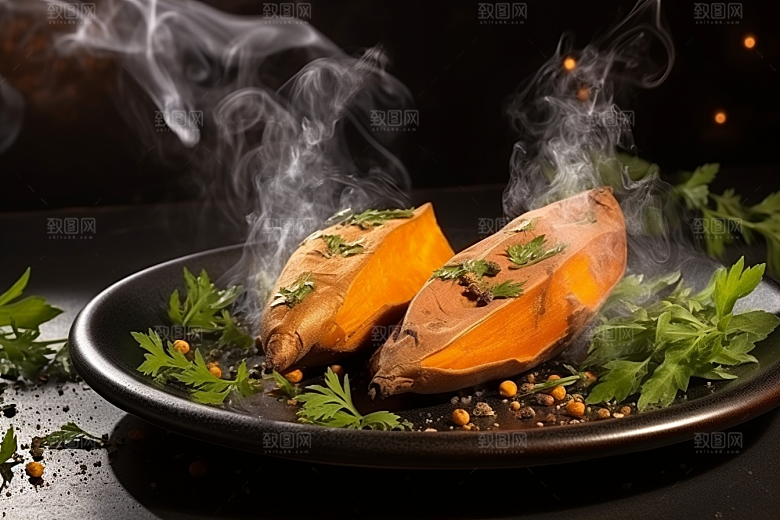 红薯地瓜主食碳水摄影图