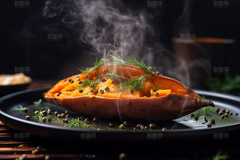 红薯地瓜食材主食摄影图