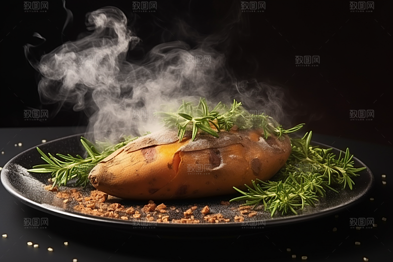 红薯地瓜淀粉主食摄影图