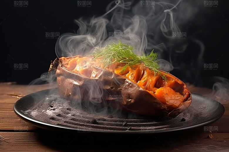 红薯地瓜食材杂粮摄影图