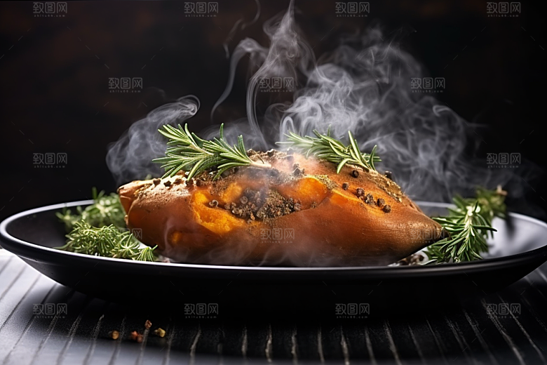 红薯地瓜食材美食摄影图