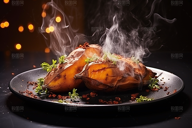 红薯地瓜食材美食摄影图
