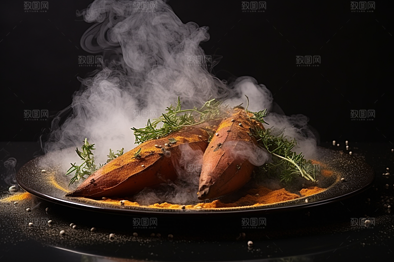 红薯地瓜淀粉食材摄影图