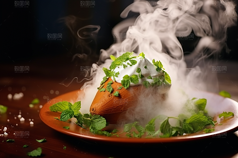 红薯地瓜淀粉食材摄影图
