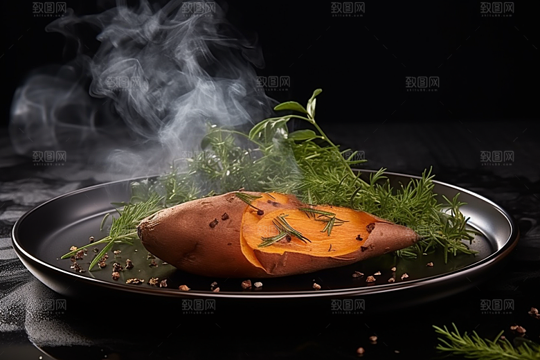 红薯地瓜主食黄心地瓜摄影图