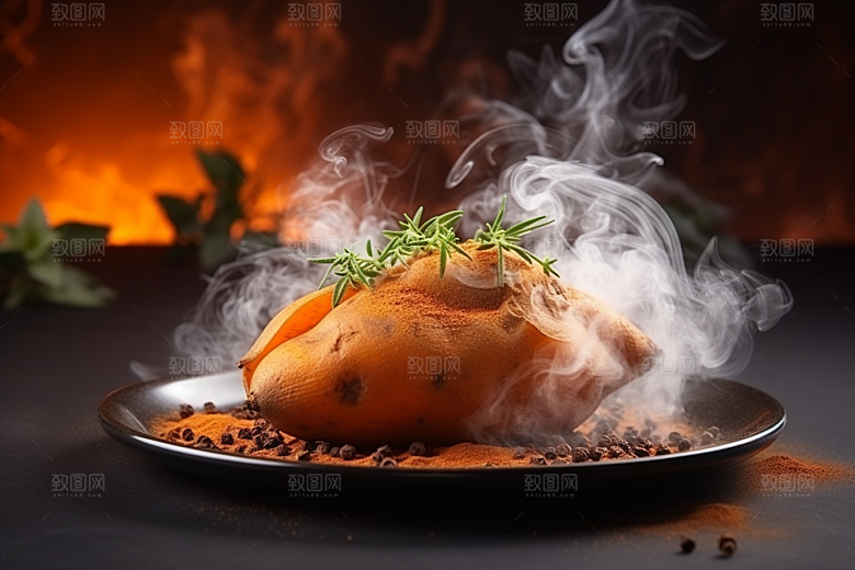 红薯地瓜淀粉食材摄影图