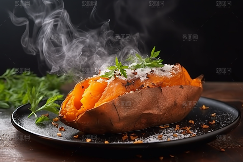 红薯地瓜美食高清摄影图