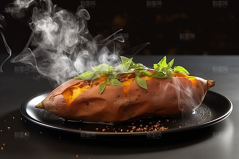 红薯地瓜主食淀粉摄影图