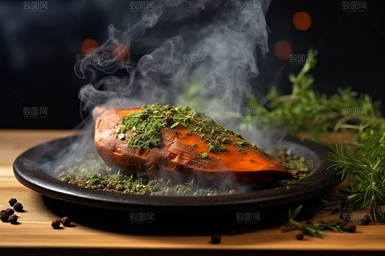 红薯地瓜美食黄心地瓜摄影图