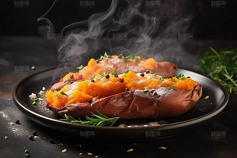 红薯地瓜美食主食摄影图