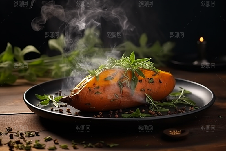 红薯地瓜主食淀粉摄影图
