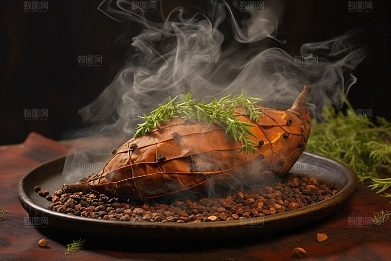 红薯地瓜美食黄心地瓜摄影图
