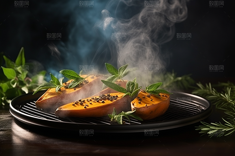 红薯地瓜山芋美食摄影图