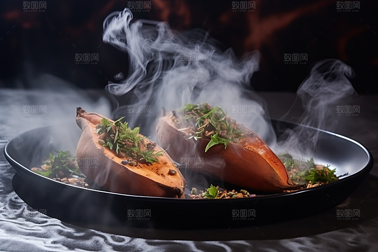 红薯地瓜黄心地瓜美食摄影图