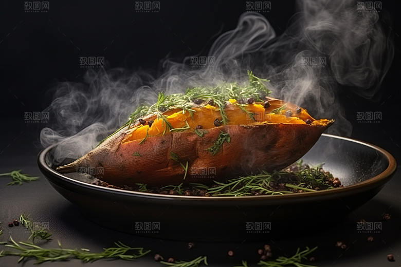 红薯地瓜碳水美食摄影图