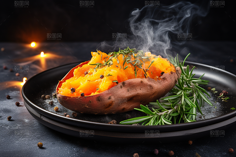 红薯地瓜黄心地瓜食材摄影图
