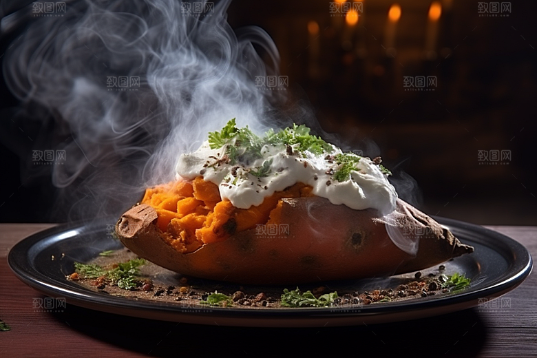 红薯地瓜淀粉美食摄影图
