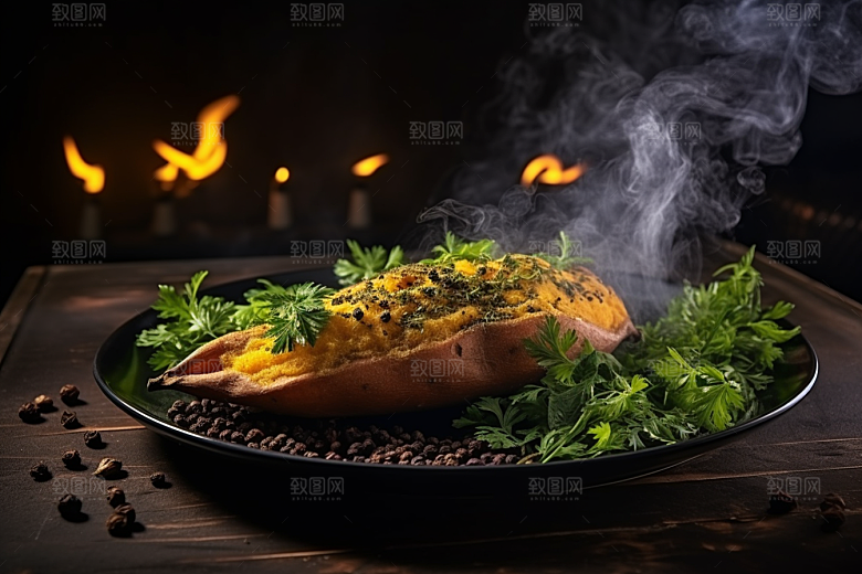红薯地瓜杂粮美食摄影图