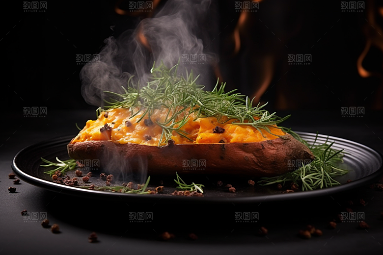 红薯地瓜食材黄心地瓜摄影图
