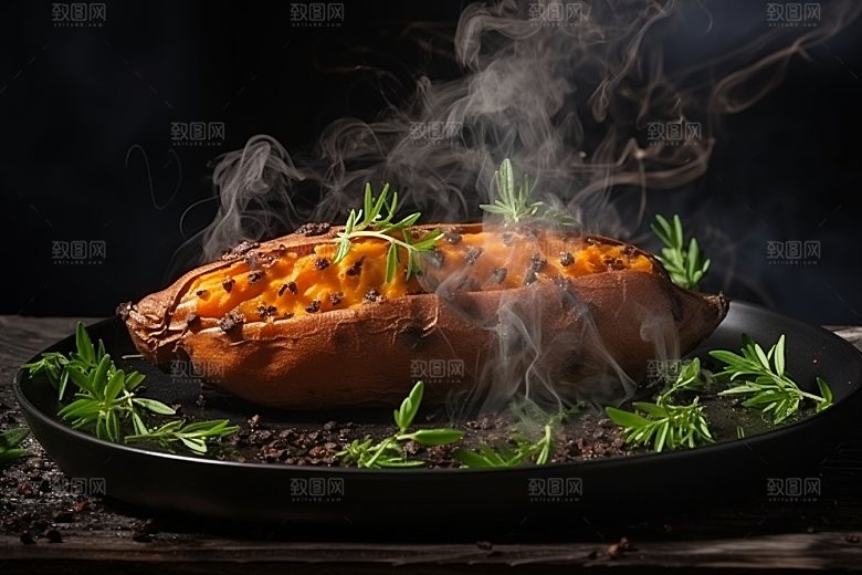 红薯地瓜美食食材摄影图