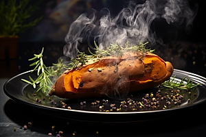 红薯地瓜食材黄心地瓜摄影图