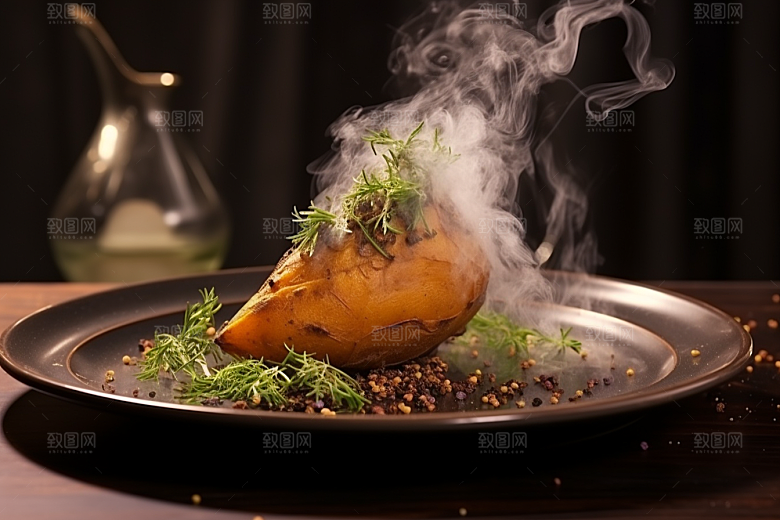 红薯地瓜主食食材摄影图