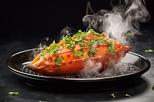 红薯地瓜淀粉食材摄影图