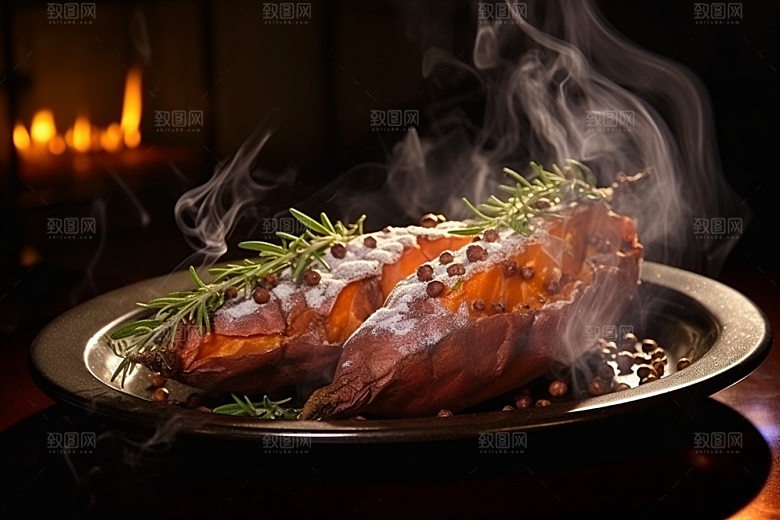 红薯地瓜主食食材摄影图