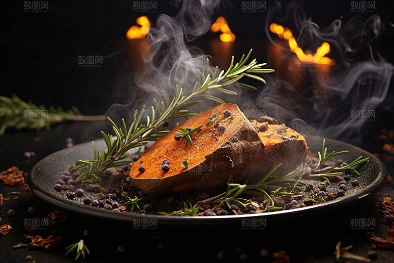红薯地瓜美食黄心地瓜摄影图