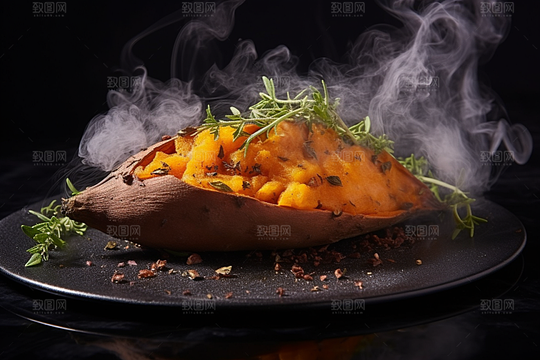红薯地瓜食材碳水摄影图