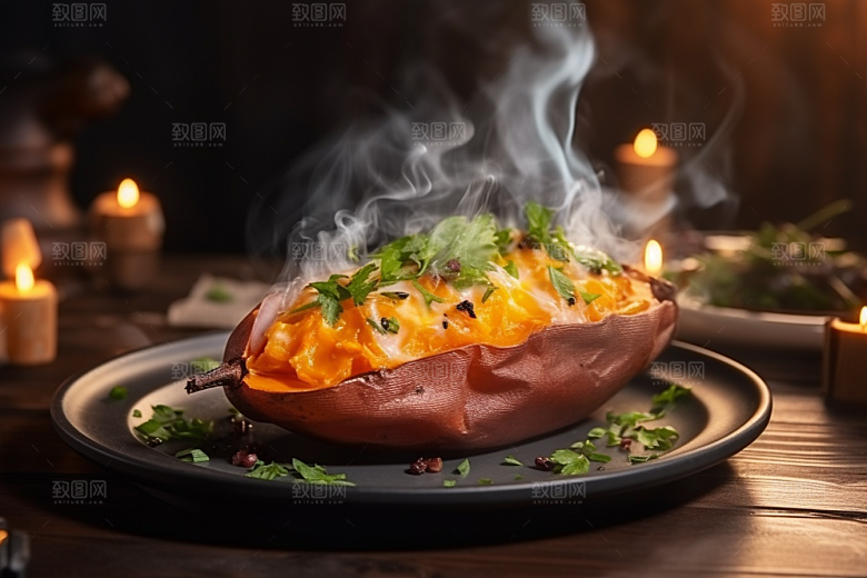 红薯地瓜碳水主食摄影图