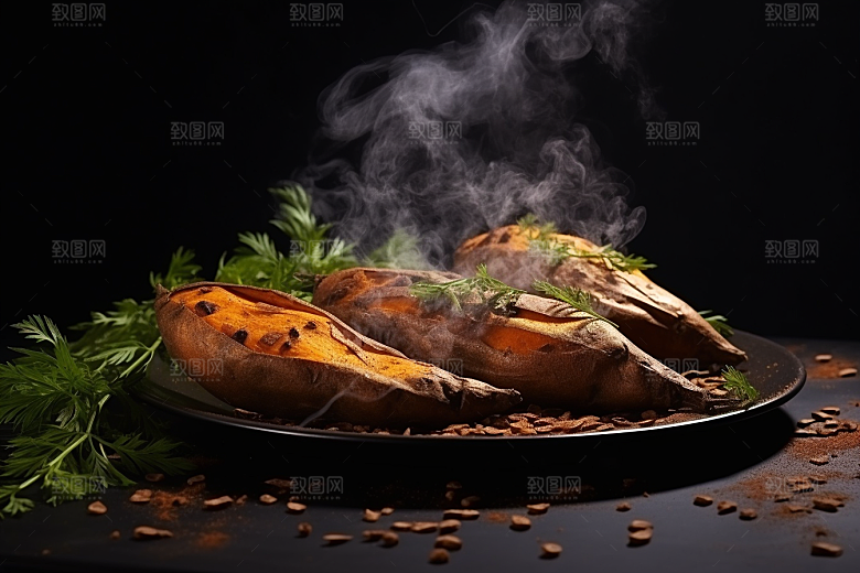 红薯地瓜黄心地瓜食材摄影图