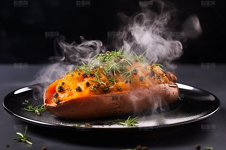 红薯地瓜淀粉碳水摄影图