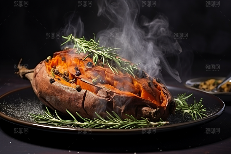 红薯地瓜黄心地瓜美食摄影图