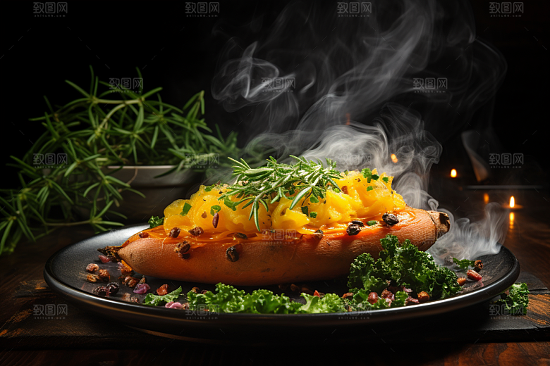 红薯地瓜山芋美食摄影图