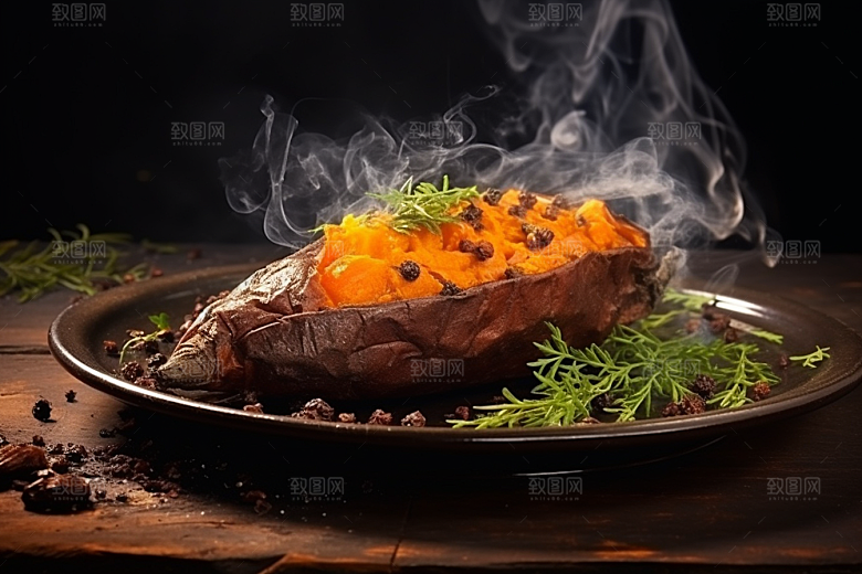 红薯地瓜杂粮美食摄影图