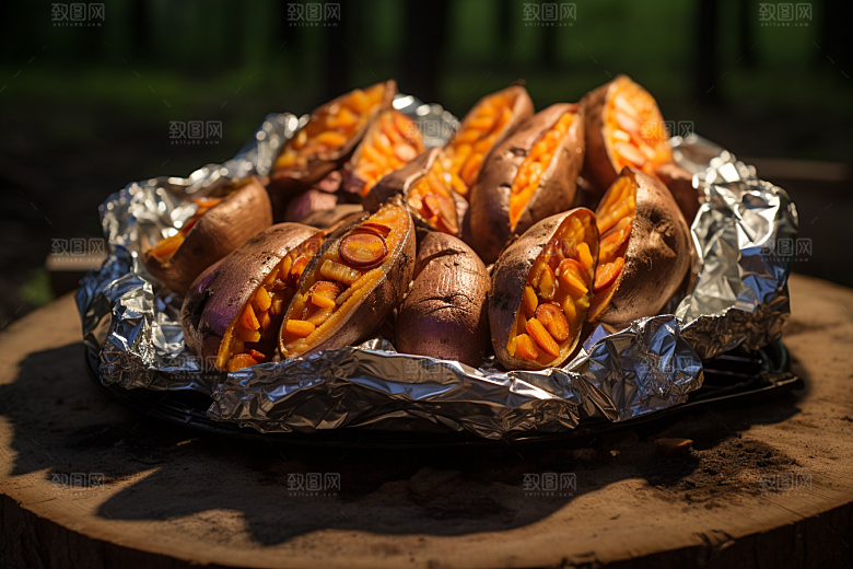 红薯地瓜食材碳水摄影图