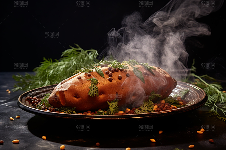 红薯地瓜美食食材摄影图