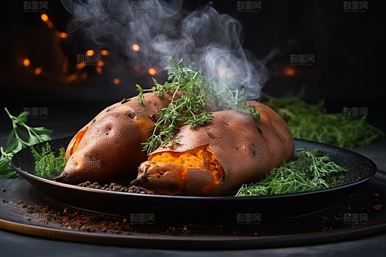 红薯地瓜淀粉杂粮摄影图