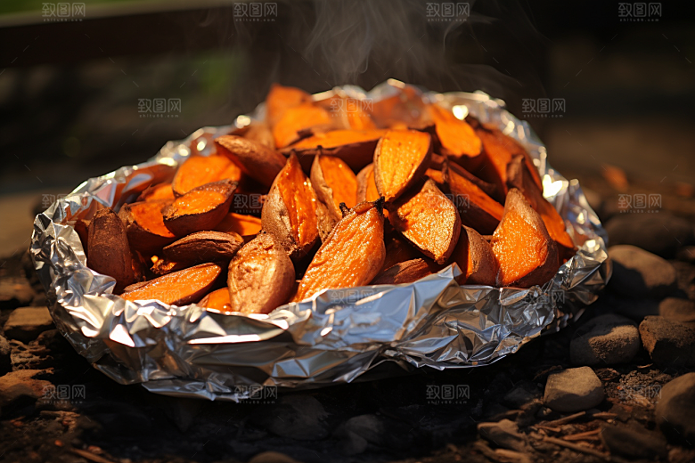 红薯地瓜主食淀粉摄影图