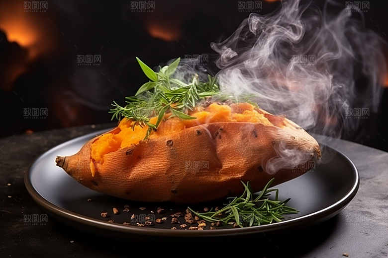 红薯地瓜碳水美食摄影图