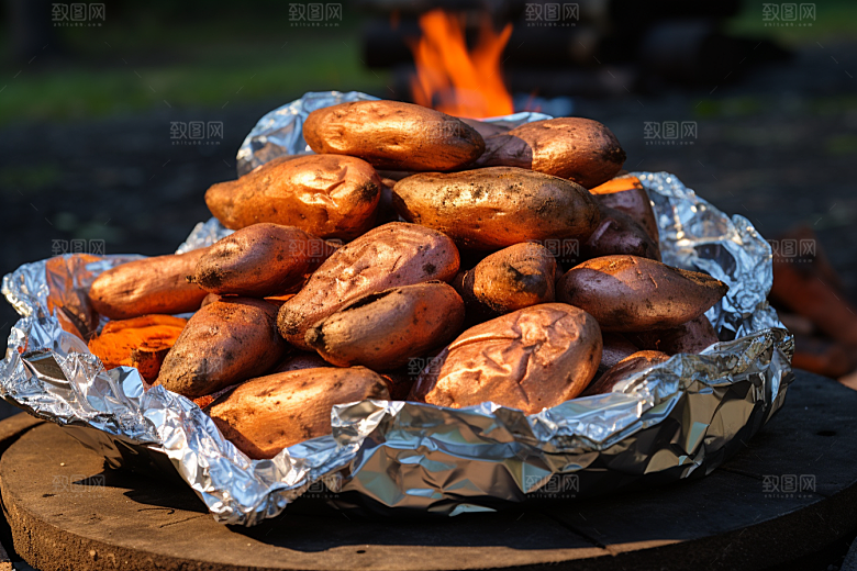 红薯地瓜黄心地瓜食材摄影图