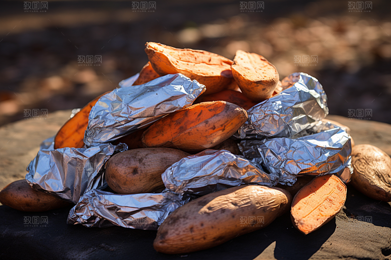 红薯地瓜碳水食材摄影图