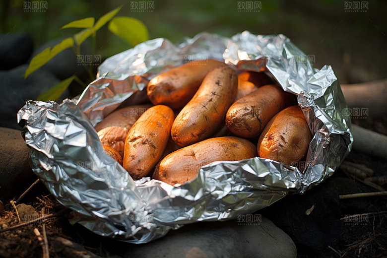 红薯地瓜淀粉食材摄影图