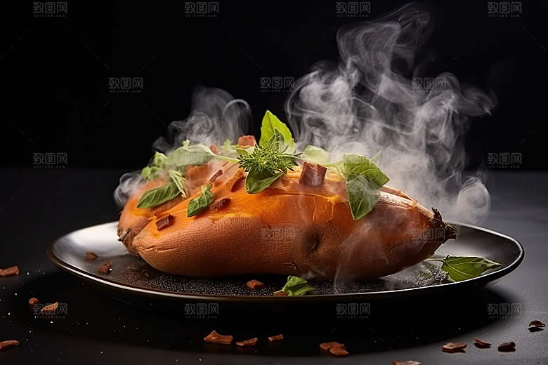 红薯地瓜碳水食材摄影图