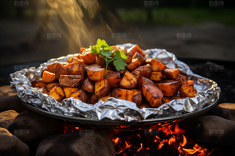 红薯地瓜食材淀粉摄影图