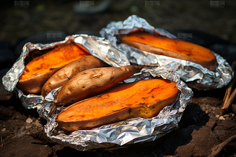 红薯地瓜食材美食摄影图