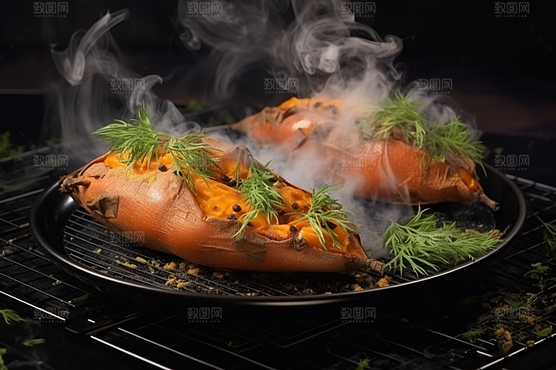 红薯地瓜淀粉美食摄影图