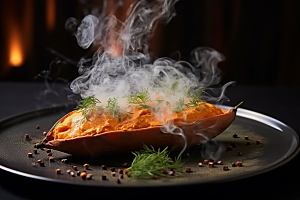 红薯地瓜山芋食材摄影图